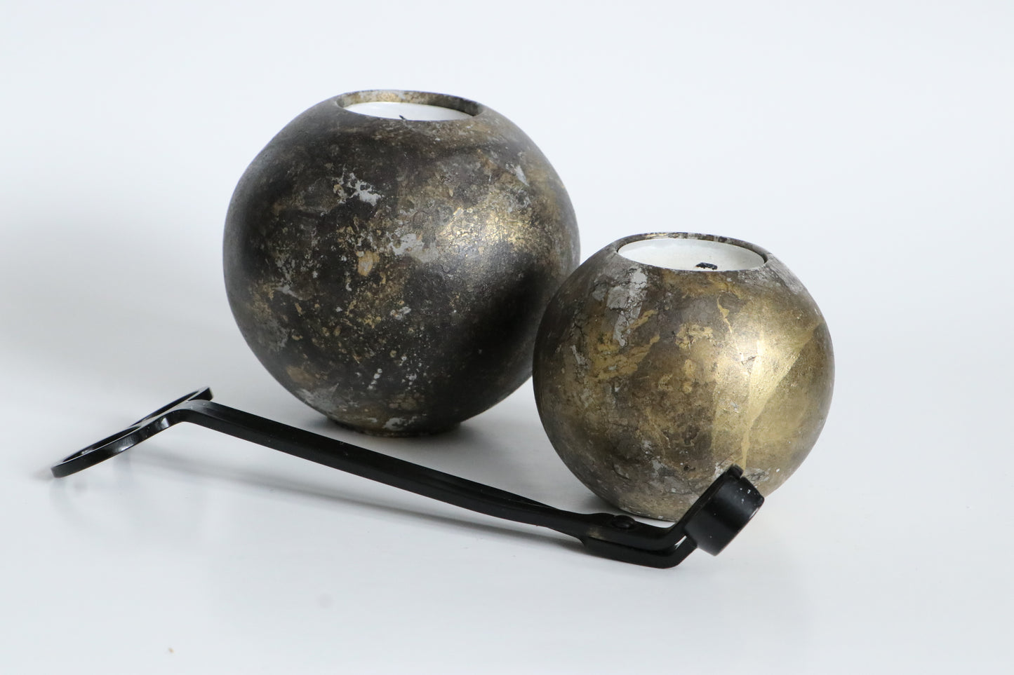 Stone Sphere Orb Tealight Candle Holders