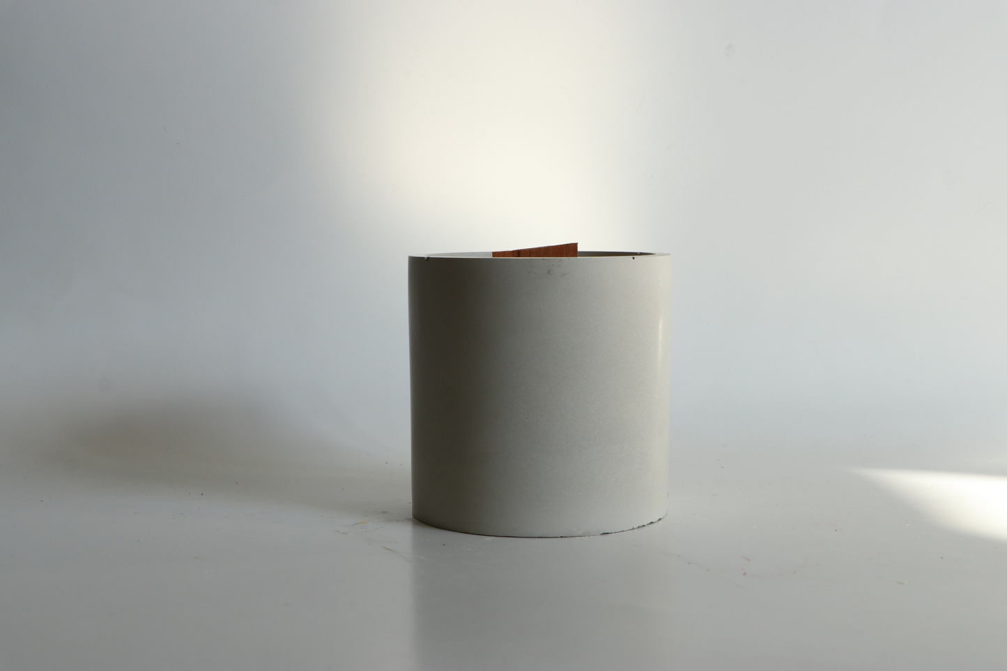 Cement Round Wood Wick Candles