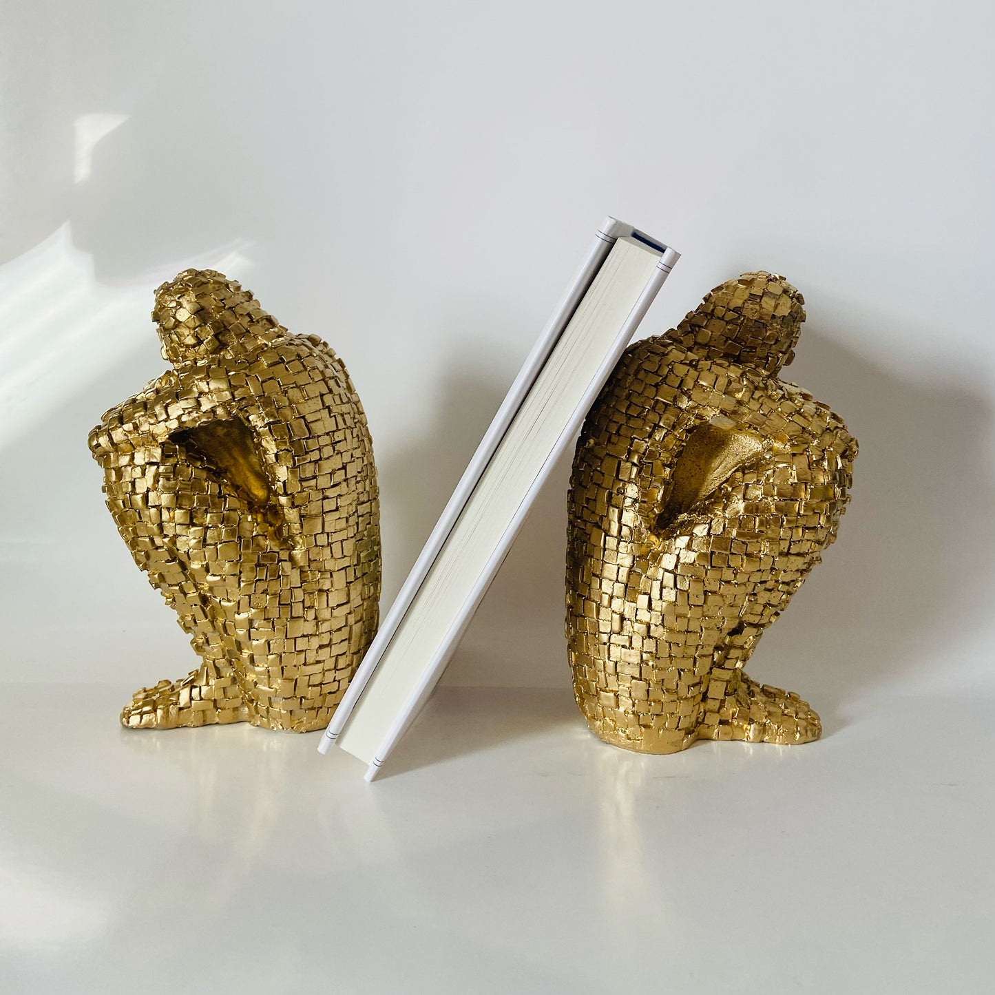 Modern Bookends, Thinking Man Statue, Large Sculpture