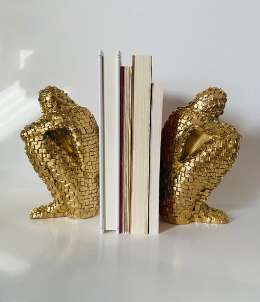 Modern Bookends, Thinking Man Statue, Large Sculpture