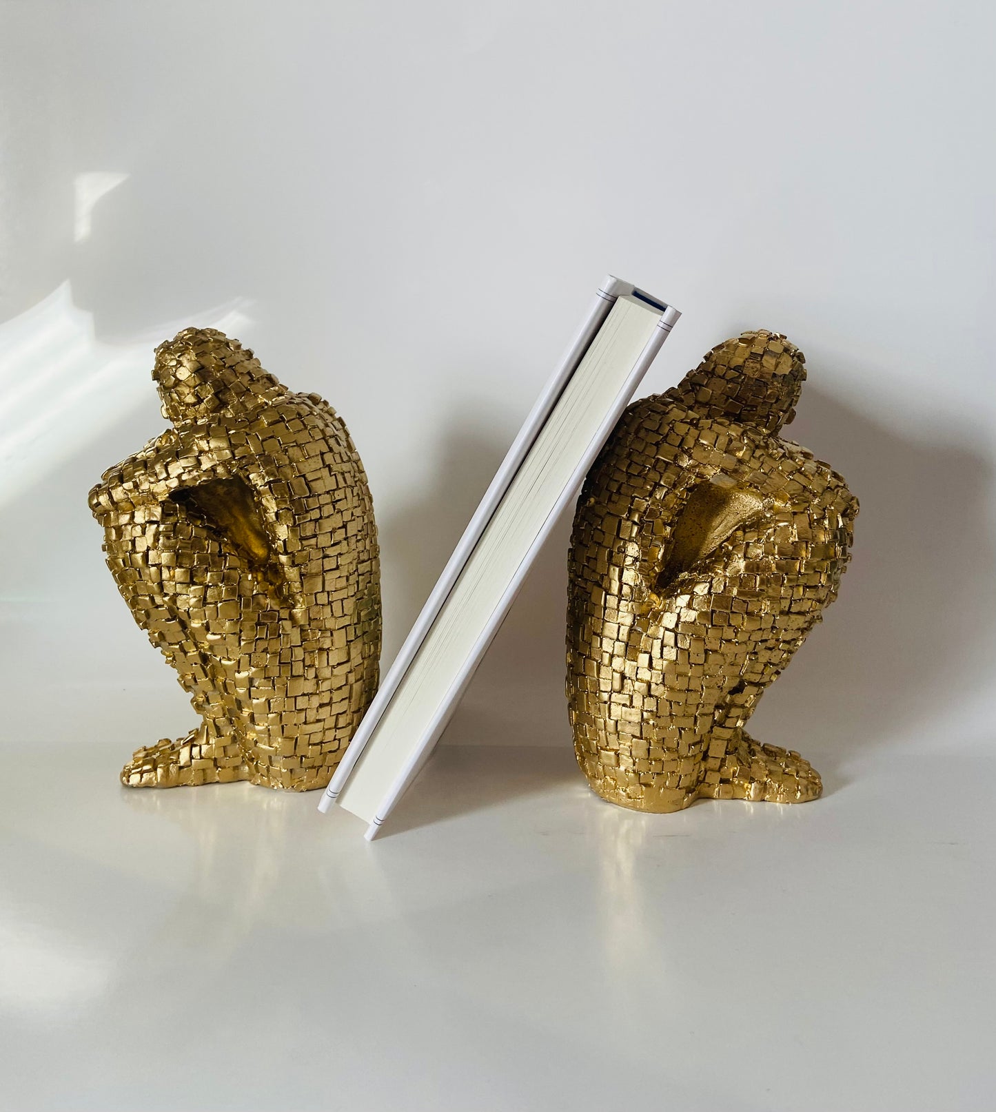 Modern Bookends, Thinking Man Statue, Large Sculpture