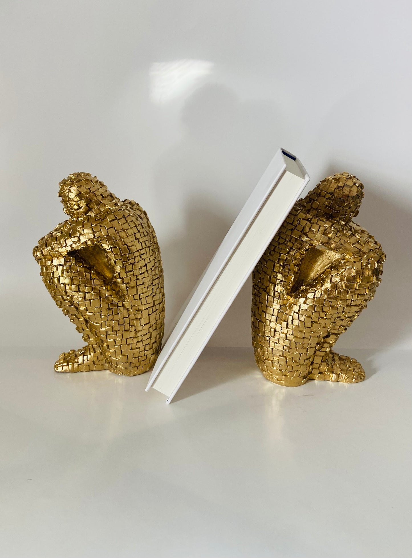 Modern Bookends, Thinking Man Statue, Large Sculpture