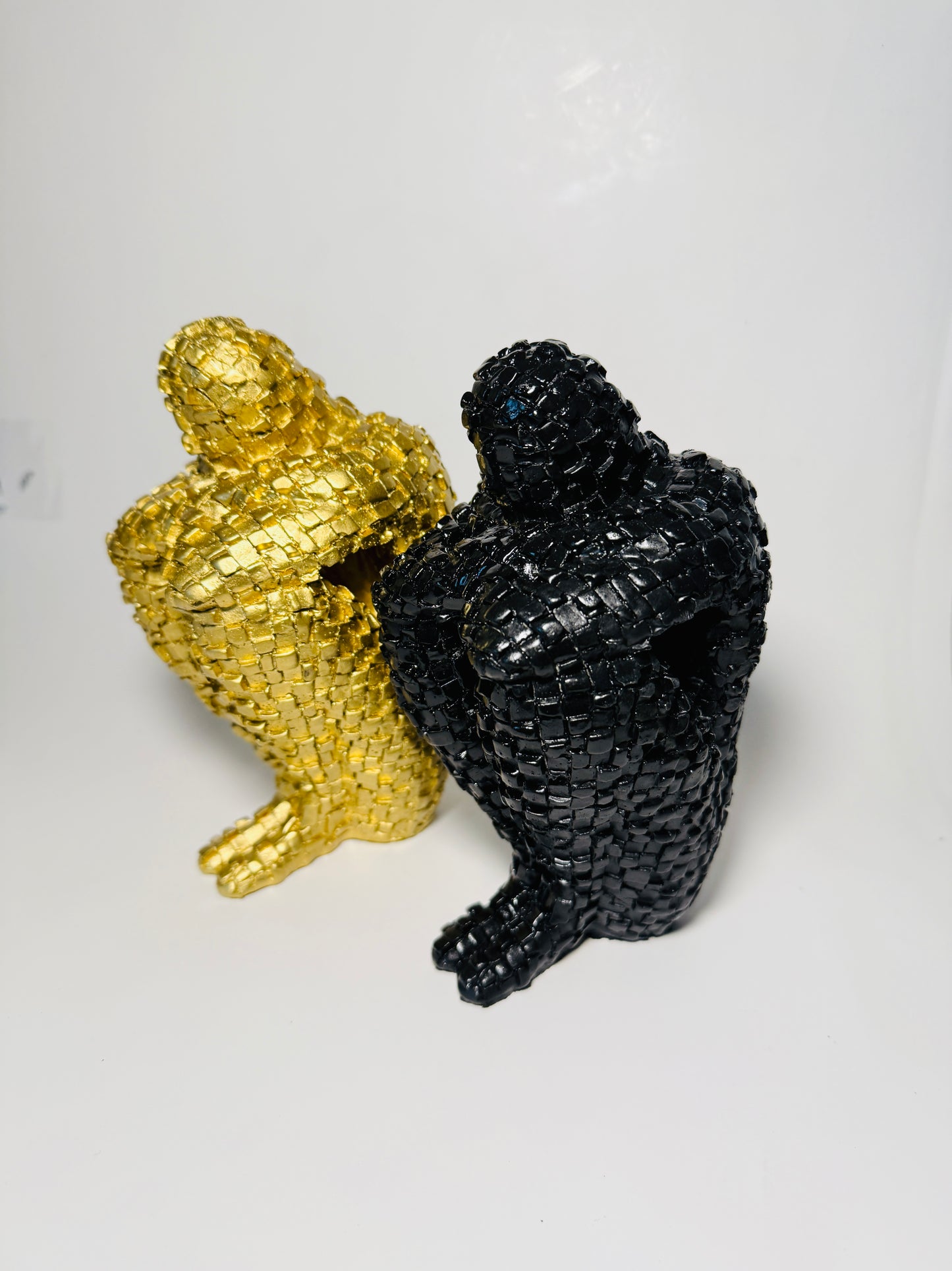 Modern Bookends, Thinking Man Statue, Large Sculpture